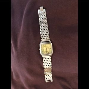 J. Jill Silver Tone Bracelet Watch with Champagne Dial